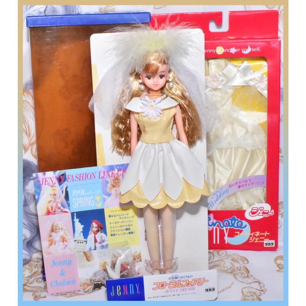 Vtg Takara Japan Trendy JENNY Fashion Doll Fairy Wedding Dress 11" Barbie Licca